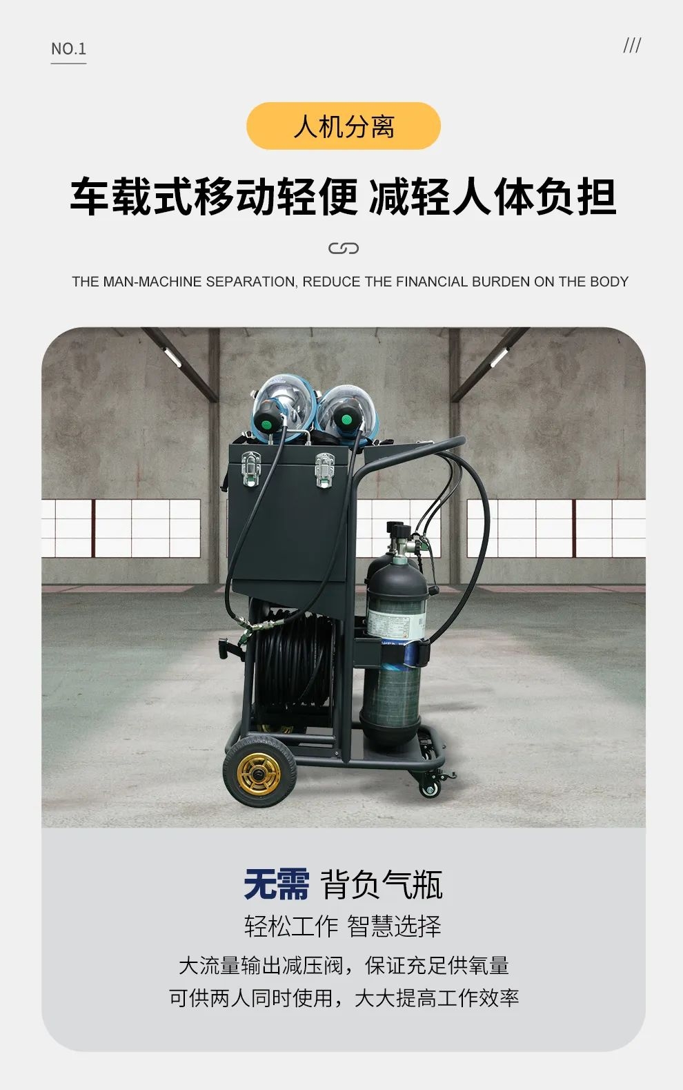 品質(zhì)升級 | HG-CHZK2、A 6.8L兩瓶高壓送風式長管呼吸器，為安全、舒適而生